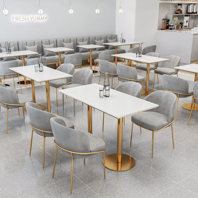奶茶店桌椅组合休闲简约清新网红咖啡厅甜品卡座沙发餐厅餐饮家具