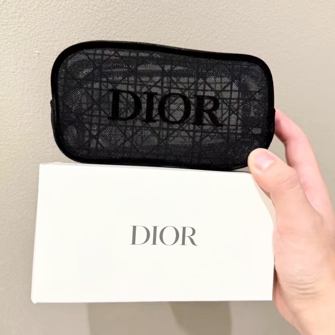 迪奥dior 新款蕾丝藤格纹洗漱包化妆包 手拿包 正品全新 数量稀少