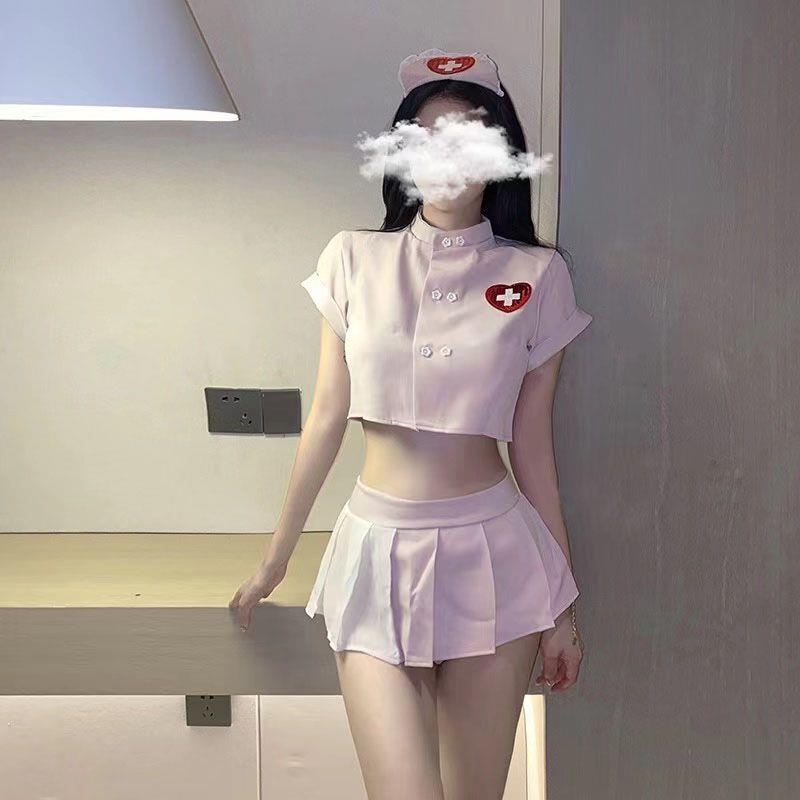 护士服主播衣服酒吧夜店演出服cos性感女睡衣纯欲风床上火辣套装