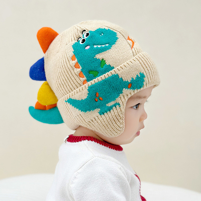 宝宝帽子秋冬婴儿护耳针织毛线帽