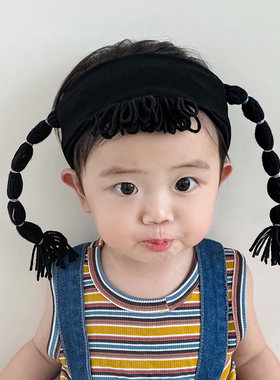 婴儿发带帽子韩版假发辫子发饰