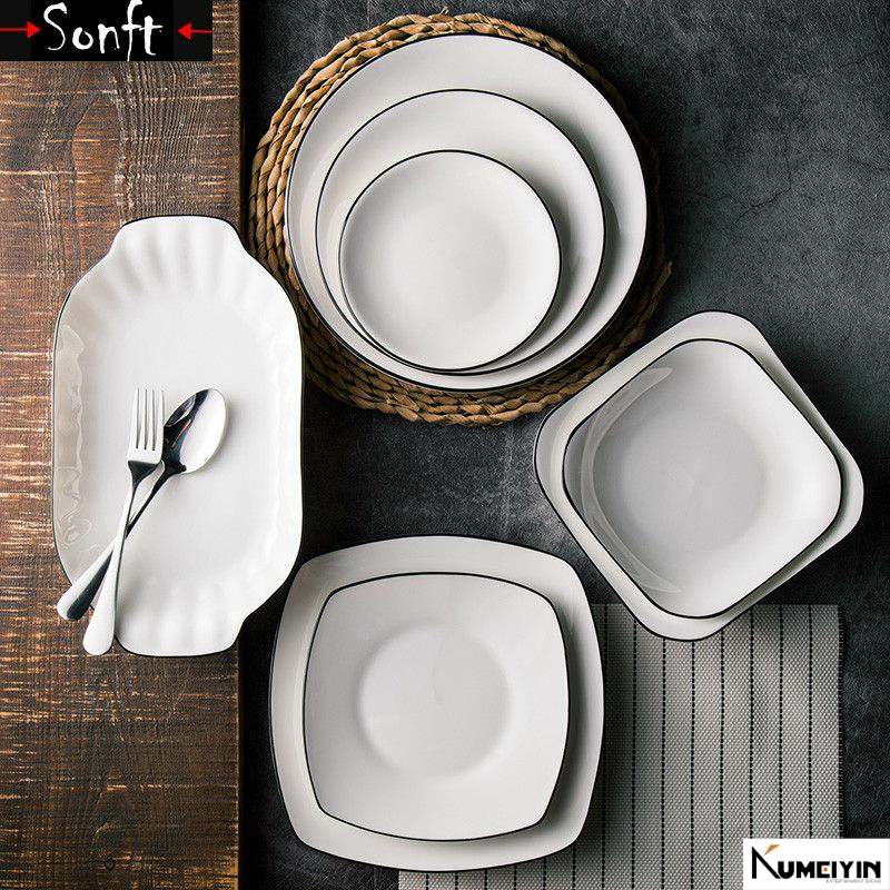 steak plate tableware white ceramic plate breakfast plate