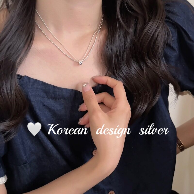 S925纯银圈圈银锁骨链女高级感