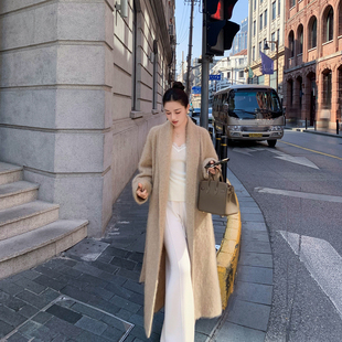 羊绒大衣女2025新款冬季高级感韩版宽松长款过膝气质拉绒毛呢外套