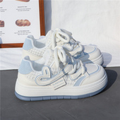 女2025春夏秋新款 板鞋 小香风休闲百搭时尚 帆布鞋 厚底学生潮小白鞋