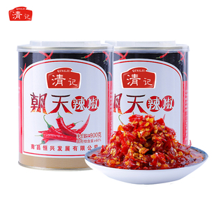 清记朝天辣椒酱超辣酱调料酱拌面拌饭酱900g蒜蓉辣酱剁椒下饭菜