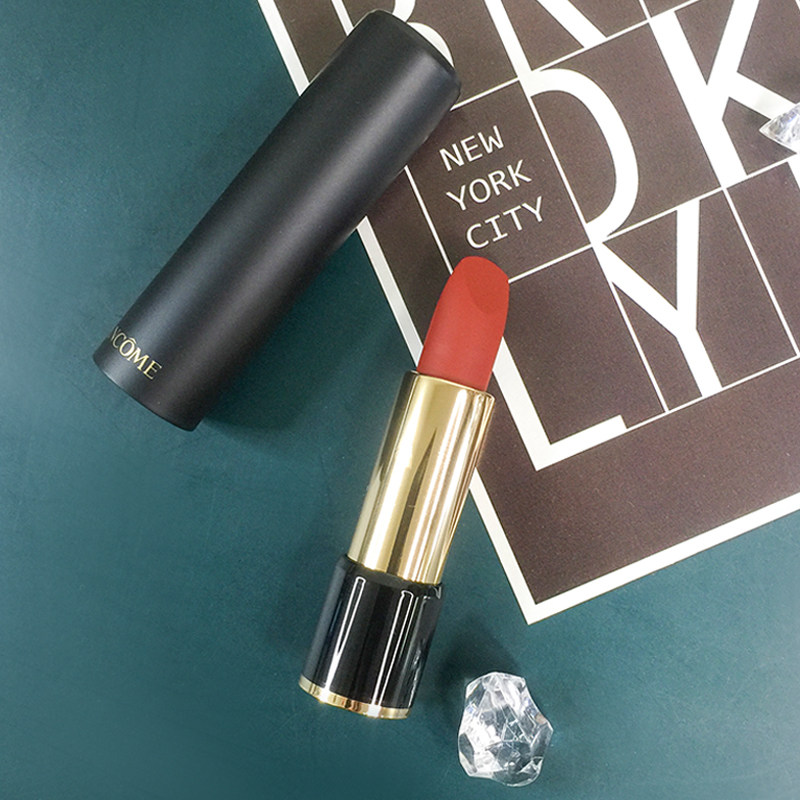 lancome兰蔻196磨砂哑光口红胡萝卜色菁纯唇膏唇釉丝绒显白提气色