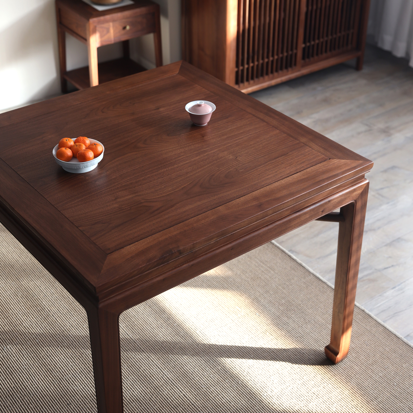 宋式美学北美黑胡桃木方桌打牌桌