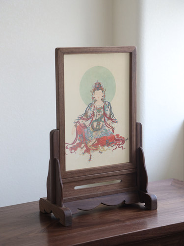 黑胡桃雕刻工艺品摆件桌屏风新中式隔断屏风实木插屏风