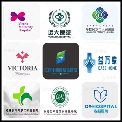 原创logo设计医院院徽设计品管圈圈徽校徽园徽班徽队徽设计图标志