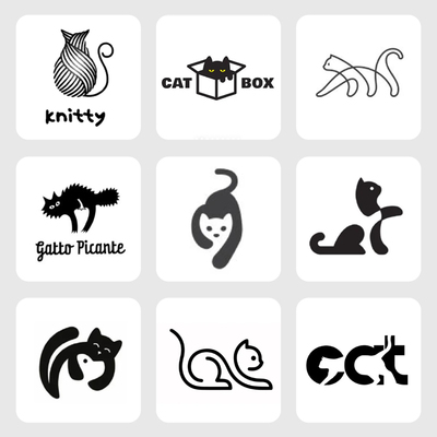 logo设计商标宠物店犬舍简约猫咖品牌小清新店名简笔画卡通头像