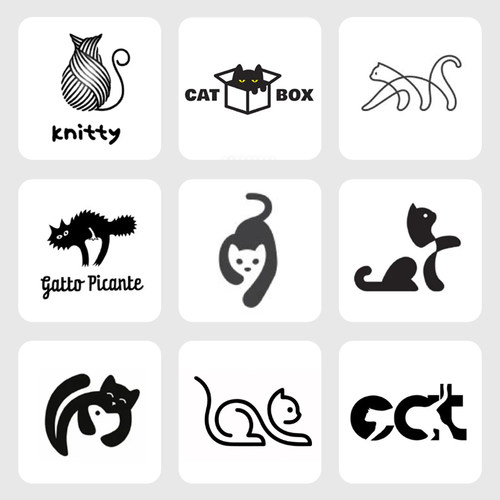 logo设计商标宠物店犬舍简约猫咖品牌小清新店名简笔画卡通头像