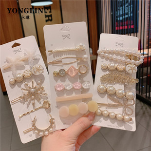 刘海珍珠发夹网红2025年新款可爱日系女头饰夏季侧边碎发夹子发卡