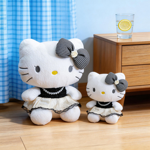 新款 KT猫毛绒玩具花裙凯蒂猫咪公仔布偶娃娃抱枕摆件生日礼物女友