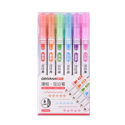 手抄报滚轮印花线型笔花型轮廓笔