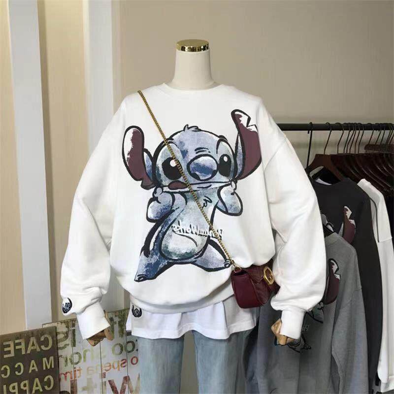 2026春秋薄款圆领套头女装秋冬卡通无帽卫衣女上衣长袖韩版女式卫