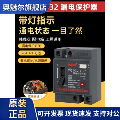 Dzl18-32/20漏电保护器电缆机箱手提箱小电箱漏电开关轻铜线圈
