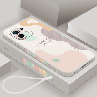 莫兰迪适用小米11手机壳米11青春版 磨砂外壳男女 液态硅胶软壳mi11lite全包保护套M2011K2C防摔直边5G侧边个性