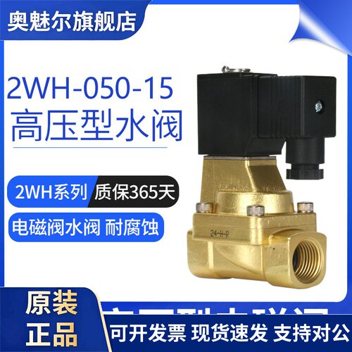 AirTAC原装亚德客高压电磁阀2WH050-15-A/B/C/E/F-I DC24V AC220V