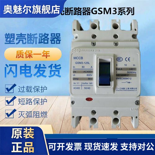 天水二一三塑壳断路器GSM3-63L/3300 125A160A 250A 400A630A800A