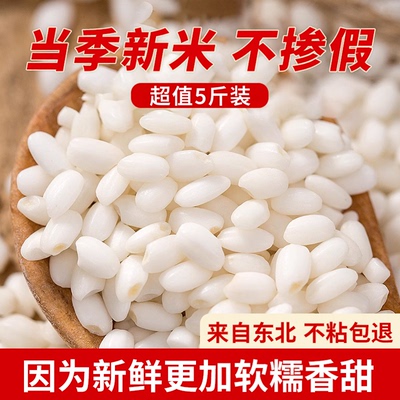东北特产圆糯米新米5斤装农家杂粮白糯米团子江米粘大米粽子糍粑