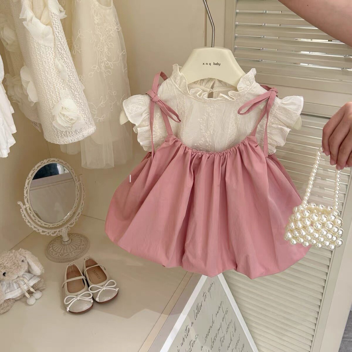 【现货】宝宝背带裙套装夏季2025新款韩系儿童女童夏装公主两件套