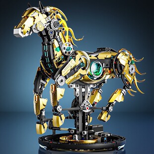 2025年新款机械战马积木拼装益智玩具男孩礼物成人高难度适用乐高