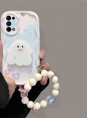 适用oppoReno5手机壳白色幽灵OPPORENO5PRO/RENO5K保护壳女款新款硅胶网红全包防摔软可爱oppoReno5pro手机壳