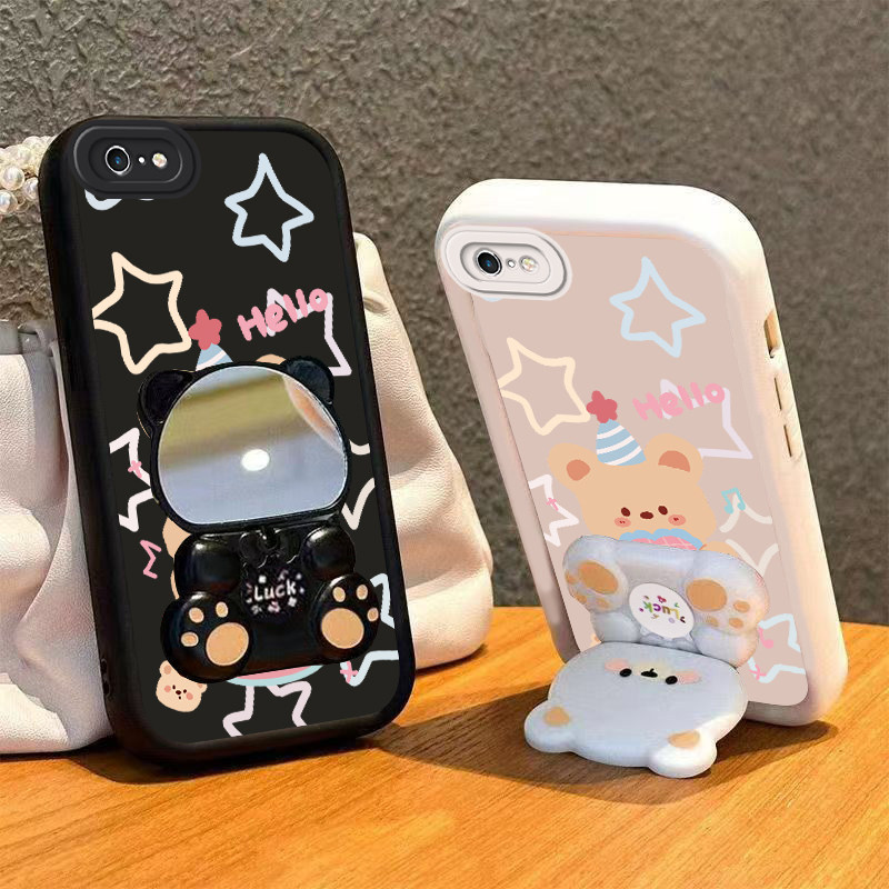 小熊适用苹果5s手机壳iPhone5s硅胶支架新款防摔全包超薄女款软壳网红潮个性苹果5s