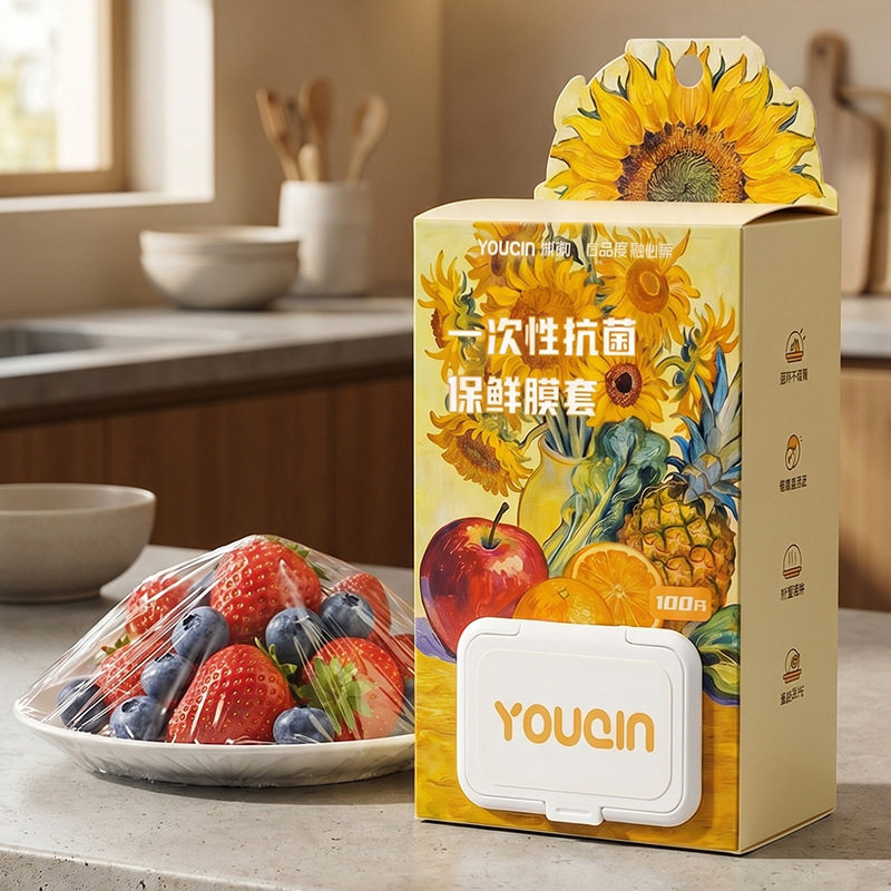悬挂抽取式保鲜膜套罩一次性食品级专用保鲜袋带松紧式家用碗盘套