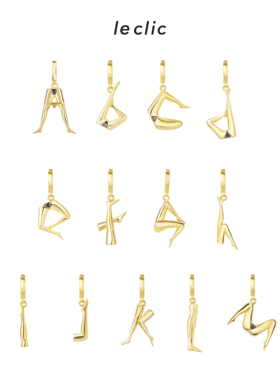 字母金色欧美冷淡风吊坠