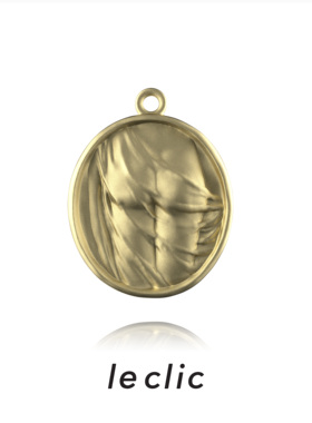 le clic WET DRAPERY 系列Bum硬币吊坠 多层叠戴复古浮雕人体雕塑