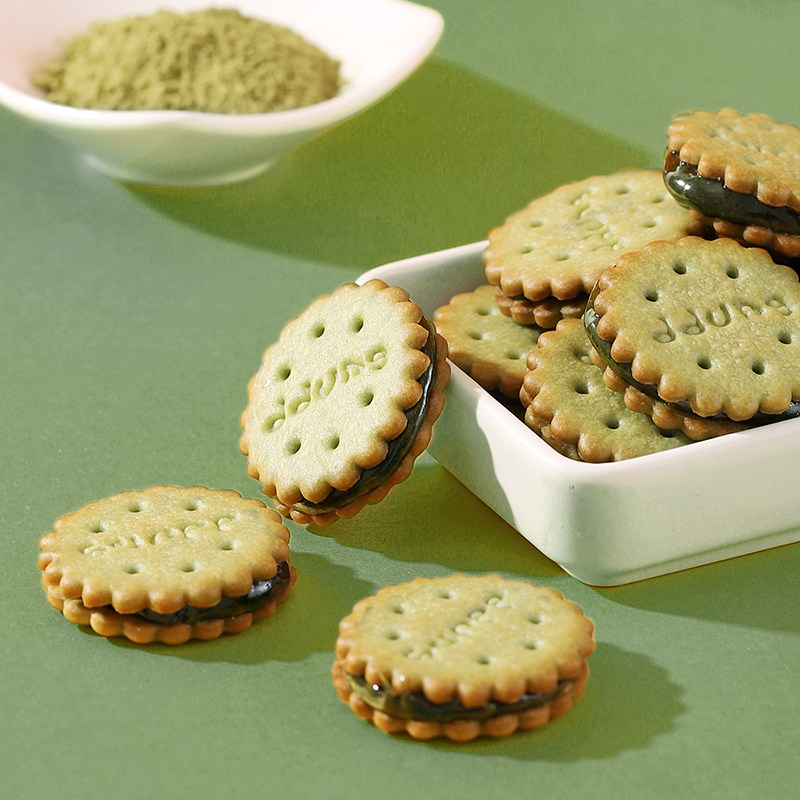 【66元任选6件专区】冬己饼干抹茶口味106克带夹心办公室休闲零食