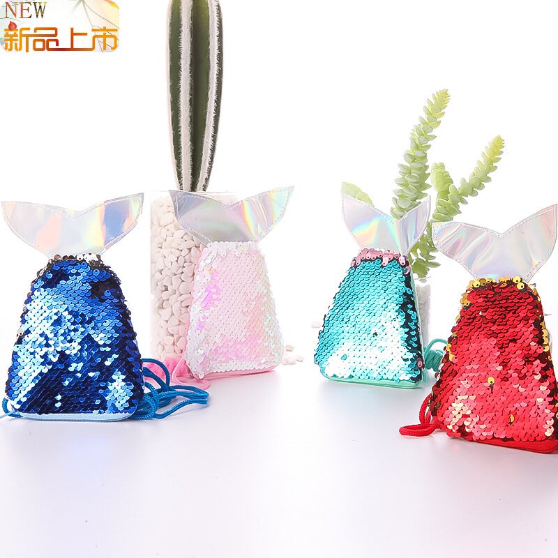 new 2019 Sequins fish tail Satchel Double color Discoloration laser fish tail One shoulder childrenin the Toy/Childs/Puzzle/Building block/Model , Bags for children/Backpack/Bags , Messenger Bag/Bag/Purse  category - from Buy2taobao.com to provide professional Taobao agent buy service