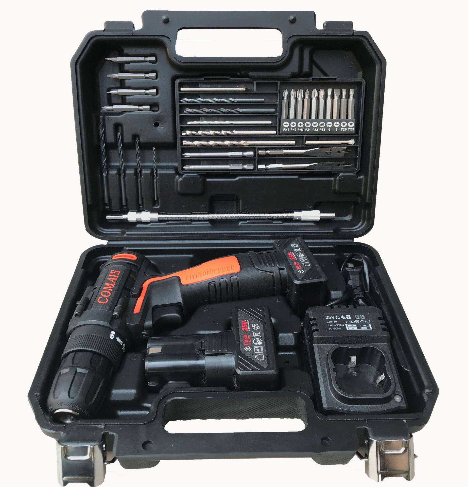 25v,16.8v,12v锂电池电钻组合电动螺丝刀五金工具电动工具套装