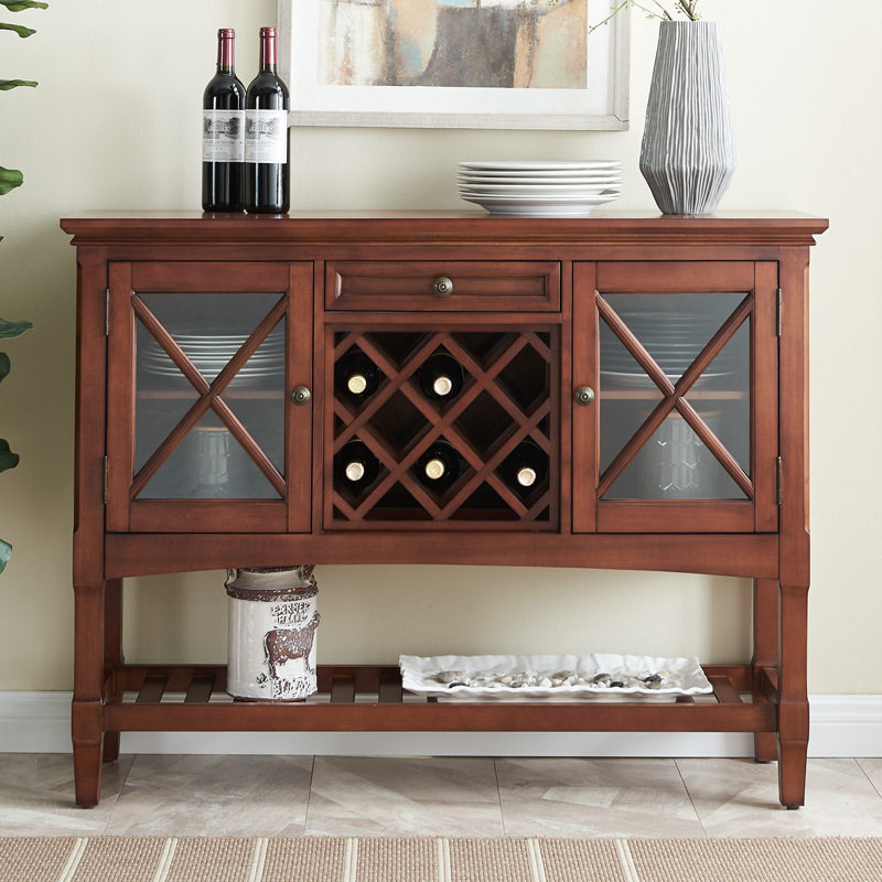 格澜帝尔 美式家具工厂 实木餐边柜酒柜碗碟柜厨房实木酒柜靠墙柜