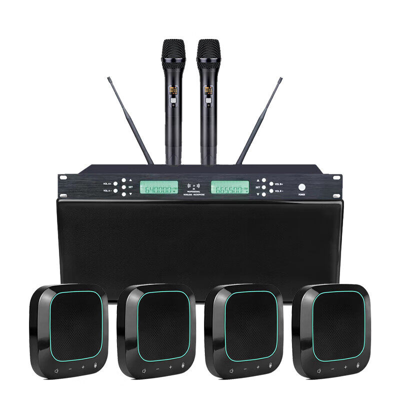 戴浦（DAIPU视频会议全向麦克风无线一拖四+音频控制终端桌面麦