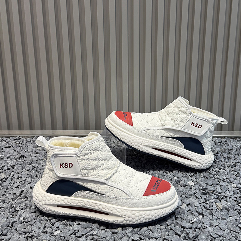 男鞋2025冬季新款时尚百搭厚底低帮雪地棉加绒保暖魔术贴休闲鞋潮,流行男鞋,时尚雪地靴,淘宝优惠券,粉丝福利购,淘宝优惠卷