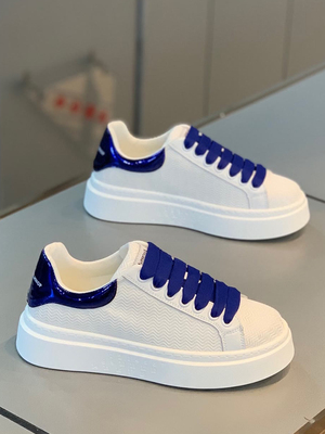 系带时尚潮流皮面增高厚底休闲鞋