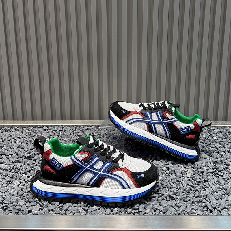 男鞋2026春季新款时尚百搭厚底低帮阿甘鞋网布透气防滑运动休闲鞋