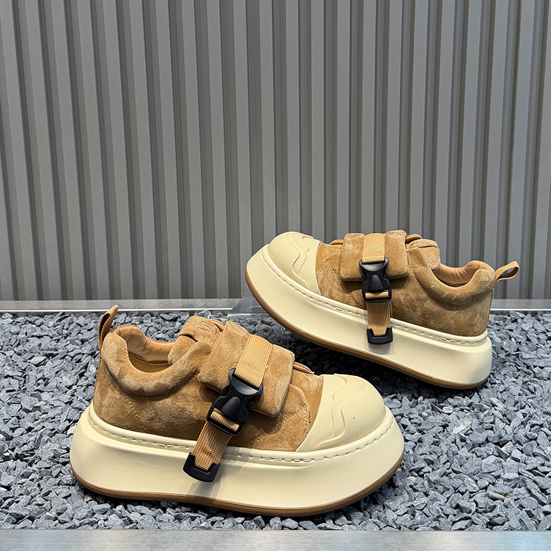 2025冬季百搭翻毛皮老爹鞋男鞋