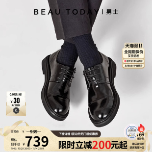 男结婚新郎鞋 商务皮鞋 大头增高 男高级感正装 BeauToday真皮德比鞋