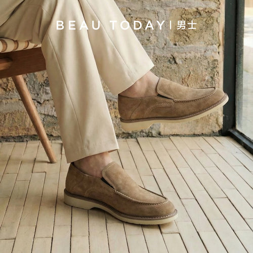 BeauToday真皮乐福鞋男士
