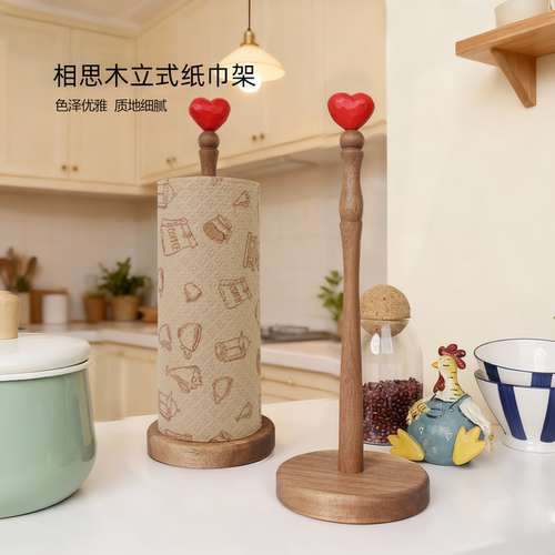 复古风实木纸巾架桌面懒人抹布架