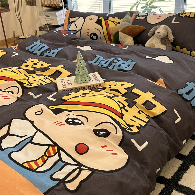 全棉卡通蜡笔小新儿童四件套1.2m单人纯棉被套床单学生宿舍三件套,床上用品,床品套件/四件套/多件套,淘宝优惠券,粉丝福利购,淘宝优惠卷