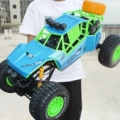 Upgraded Model✅Blue and Green 50cm Alloy Four-Wheel Four-Wheel Drive Super High Horsepower [2.4g Remote Control + Led Cool Car Lights] Super Large Window Gift Box