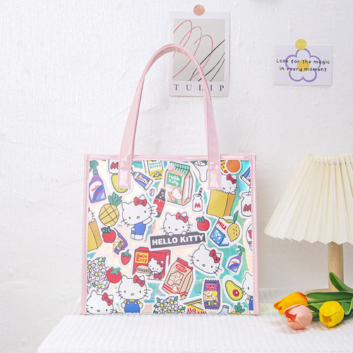 Kitty花店炫彩手提镭射包