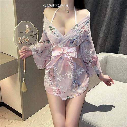 林学姐~私房纯欲日式和服性感三点式家居服睡裙女蝴蝶结系带浴袍