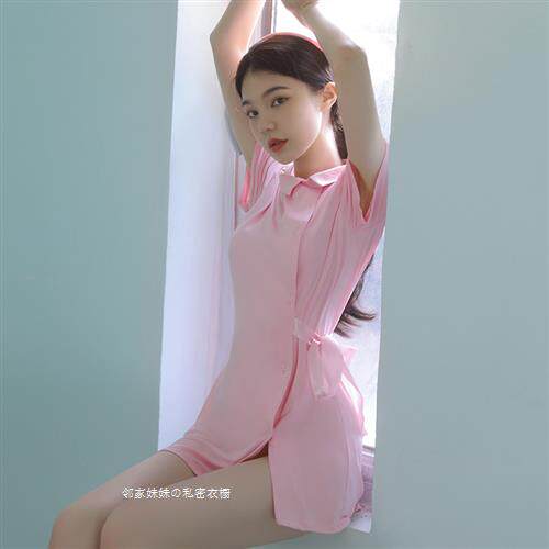 粉色护士制服裙大码少女超甜播包臀裙女主酒店制服情调装