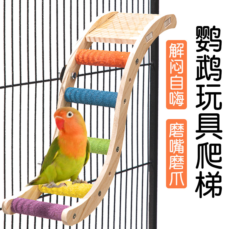 鹦鹉玩具解闷自嗨爬梯云梯站杆